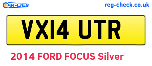 VX14UTR are the vehicle registration plates.