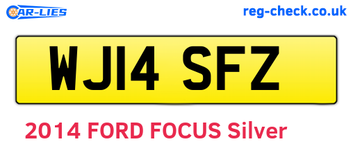 WJ14SFZ are the vehicle registration plates.