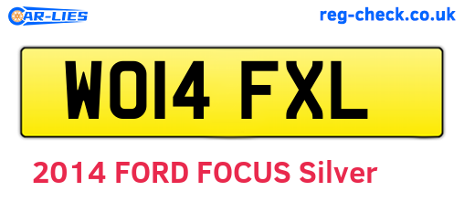 WO14FXL are the vehicle registration plates.