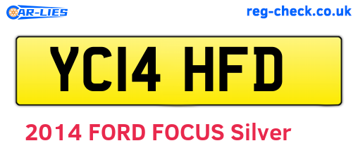 YC14HFD are the vehicle registration plates.
