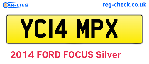 YC14MPX are the vehicle registration plates.