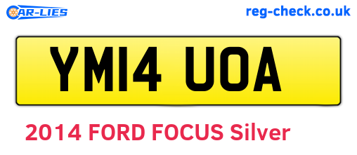 YM14UOA are the vehicle registration plates.