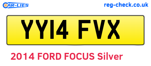 YY14FVX are the vehicle registration plates.