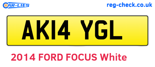 AK14YGL are the vehicle registration plates.