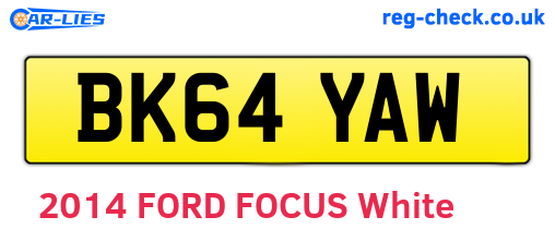 BK64YAW are the vehicle registration plates.