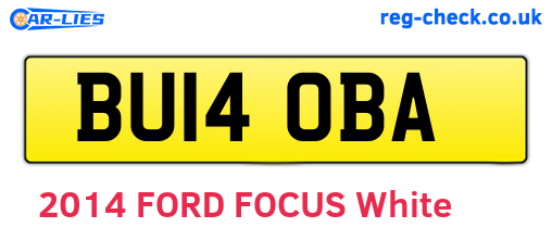 BU14OBA are the vehicle registration plates.