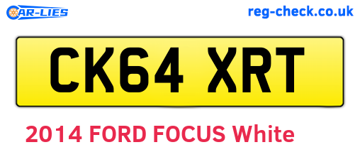 CK64XRT are the vehicle registration plates.