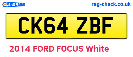 CK64ZBF are the vehicle registration plates.