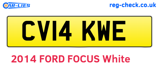 CV14KWE are the vehicle registration plates.