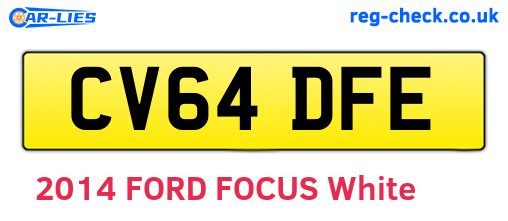 CV64DFE are the vehicle registration plates.