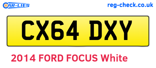 CX64DXY are the vehicle registration plates.