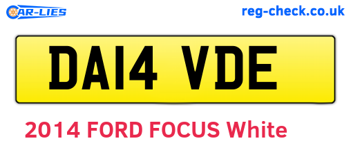DA14VDE are the vehicle registration plates.