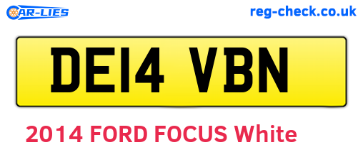 DE14VBN are the vehicle registration plates.