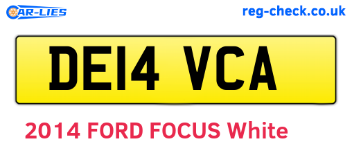 DE14VCA are the vehicle registration plates.