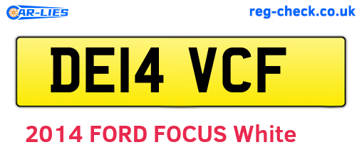 DE14VCF are the vehicle registration plates.