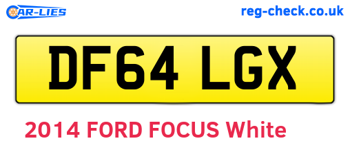 DF64LGX are the vehicle registration plates.