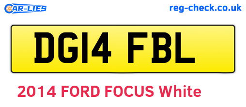 DG14FBL are the vehicle registration plates.