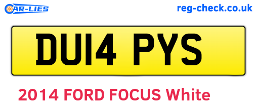 DU14PYS are the vehicle registration plates.