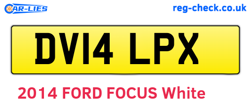DV14LPX are the vehicle registration plates.