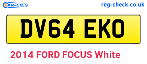 DV64EKO are the vehicle registration plates.