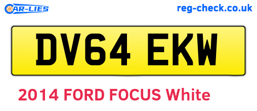 DV64EKW are the vehicle registration plates.