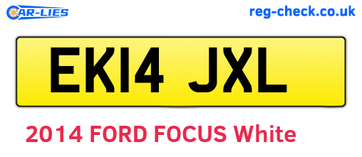 EK14JXL are the vehicle registration plates.