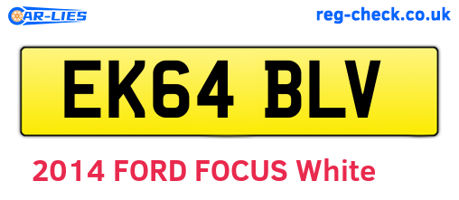 EK64BLV are the vehicle registration plates.