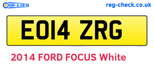 EO14ZRG are the vehicle registration plates.