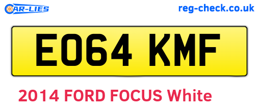 EO64KMF are the vehicle registration plates.