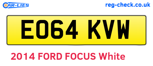 EO64KVW are the vehicle registration plates.
