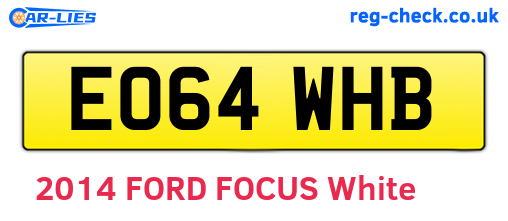 EO64WHB are the vehicle registration plates.