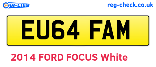 EU64FAM are the vehicle registration plates.