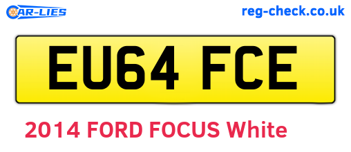 EU64FCE are the vehicle registration plates.