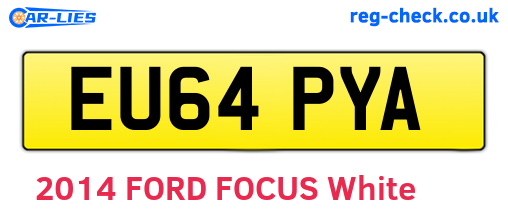 EU64PYA are the vehicle registration plates.