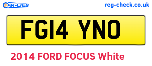FG14YNO are the vehicle registration plates.