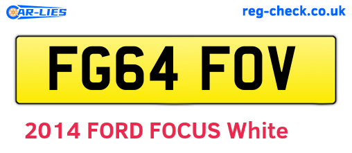 FG64FOV are the vehicle registration plates.