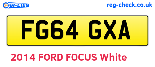 FG64GXA are the vehicle registration plates.