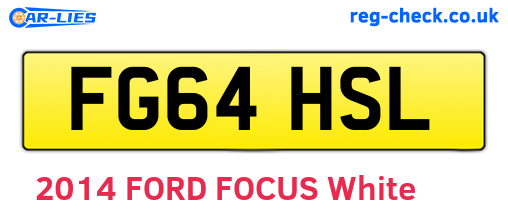 FG64HSL are the vehicle registration plates.