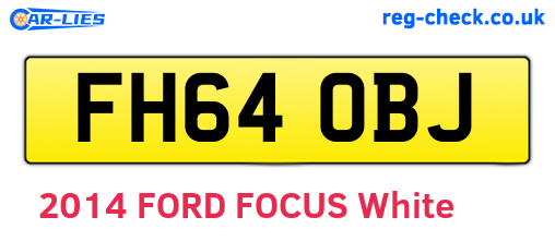 FH64OBJ are the vehicle registration plates.