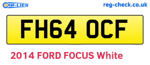 FH64OCF are the vehicle registration plates.