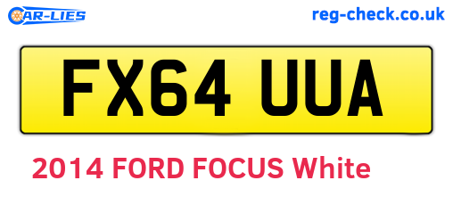 FX64UUA are the vehicle registration plates.