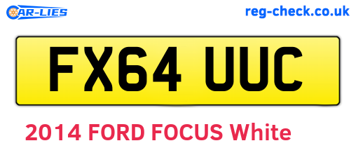 FX64UUC are the vehicle registration plates.