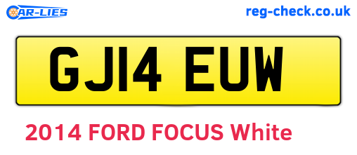 GJ14EUW are the vehicle registration plates.
