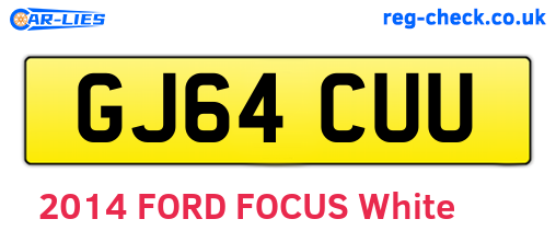 GJ64CUU are the vehicle registration plates.