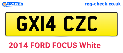 GX14CZC are the vehicle registration plates.