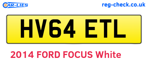 HV64ETL are the vehicle registration plates.