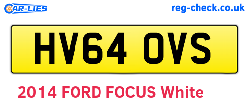 HV64OVS are the vehicle registration plates.