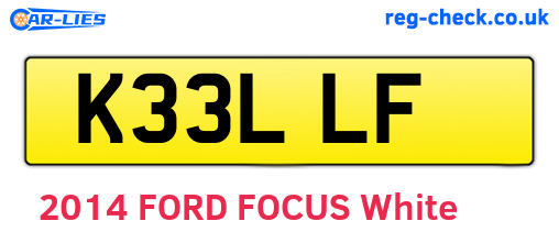 K33LLF are the vehicle registration plates.