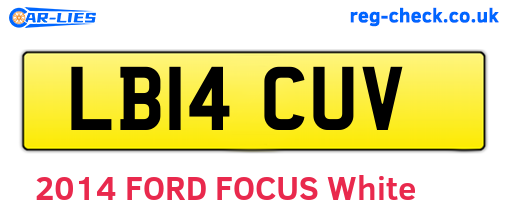LB14CUV are the vehicle registration plates.