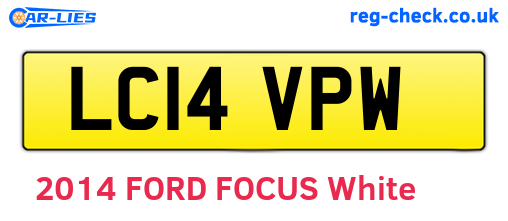 LC14VPW are the vehicle registration plates.
